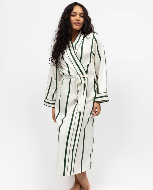 Cyberjammies - Maida Vale Green Stripe Long Dressing Gown