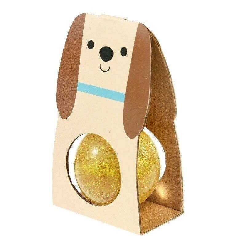 Rex. Glitter Bouncy Ball - Gold Dog