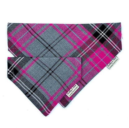 Barkley and Fetch - Pink/Grey Tartan Dog Bandana